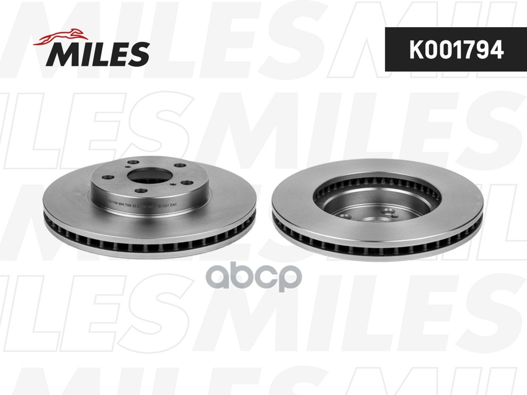 Диск тормозной передний D255мм. вентилируемый TOYOTA PRIUS 1.8 Hybrid 09- (TRW DF4877) K001794 Miles арт. K001794