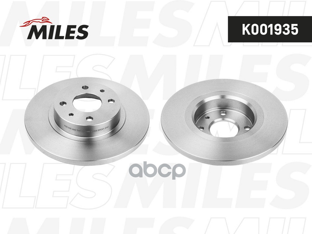 Диск тормозной ALFA 145/146/FIAT BRAVA 95-01/PUNTO 93-00 передний не вент.  K001935 Miles арт. K001935