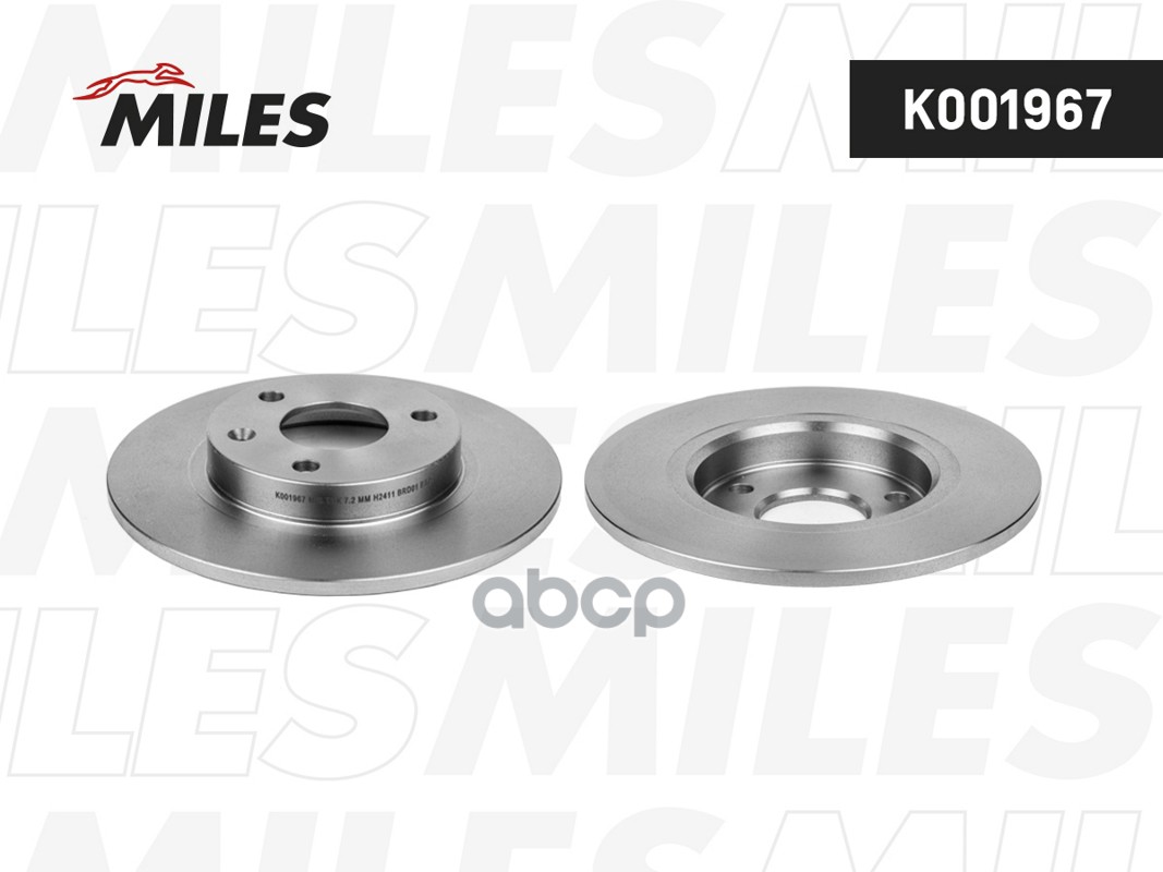 Диск тормозной PEUGEOT 106, CITROEN AX 1.0-1.1 91- передний  K001967 Miles арт. K001967