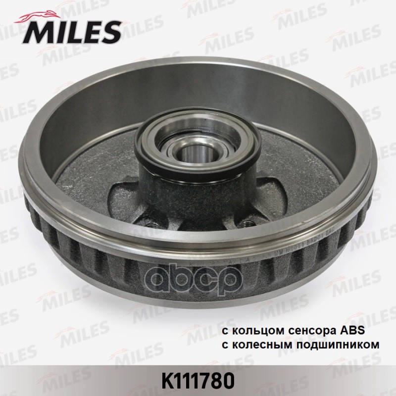 Барабан тормозной с подшипником и кольцом ABS LADA LARGUS/RENAULT DUSTER/LOGAN K111780 Miles арт. K111780