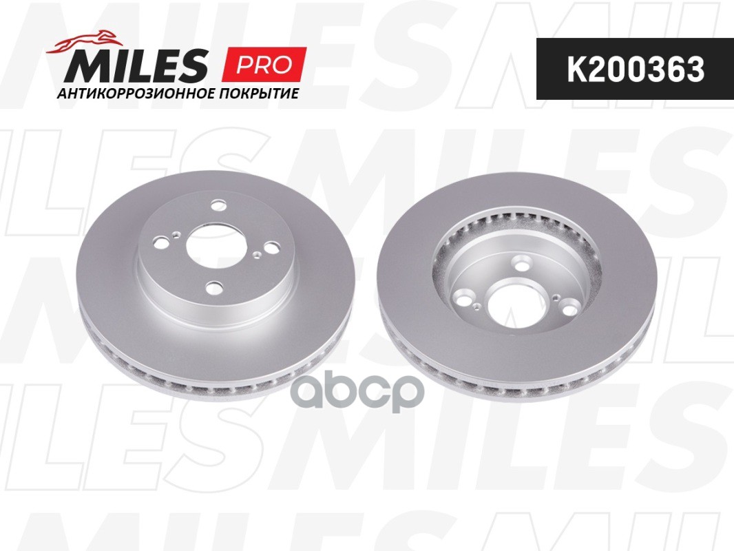 Диск тормозной (серия PRO с антикоррозионным покрытием) TOYOTA COROLLA (E12) 06.0402.07/BYD F3 - передний вент.  K200363 Mile...