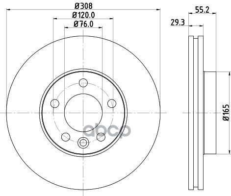 Диск Тормозной Multivan V (7Hm  7Hn  7Hf  7Ef  7Em  7En)  Touareg (7La  7L6  7L7)  Transporter V Box Mintex арт. mdc1704c
