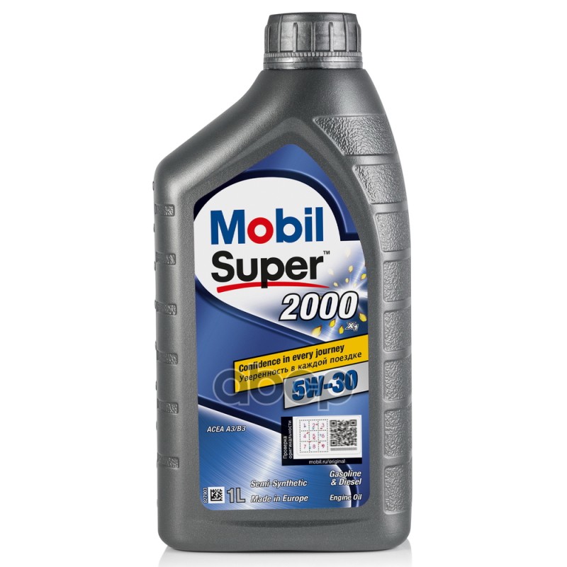 Mobil Масло Моторное Полусинтетическое Mobil Super 2000 X1 5W-30, Sl/Cf, A3/B3, A3/B4 1Л