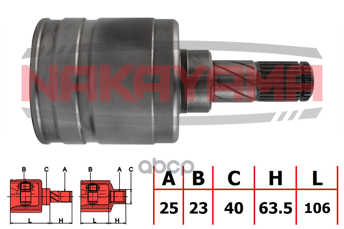 ШРУС внутр-й к-кт правый NISSAN ALMERA TINO (V10M) 00-05 NJ7166NY NAKAYAMA арт. NJ7166NY