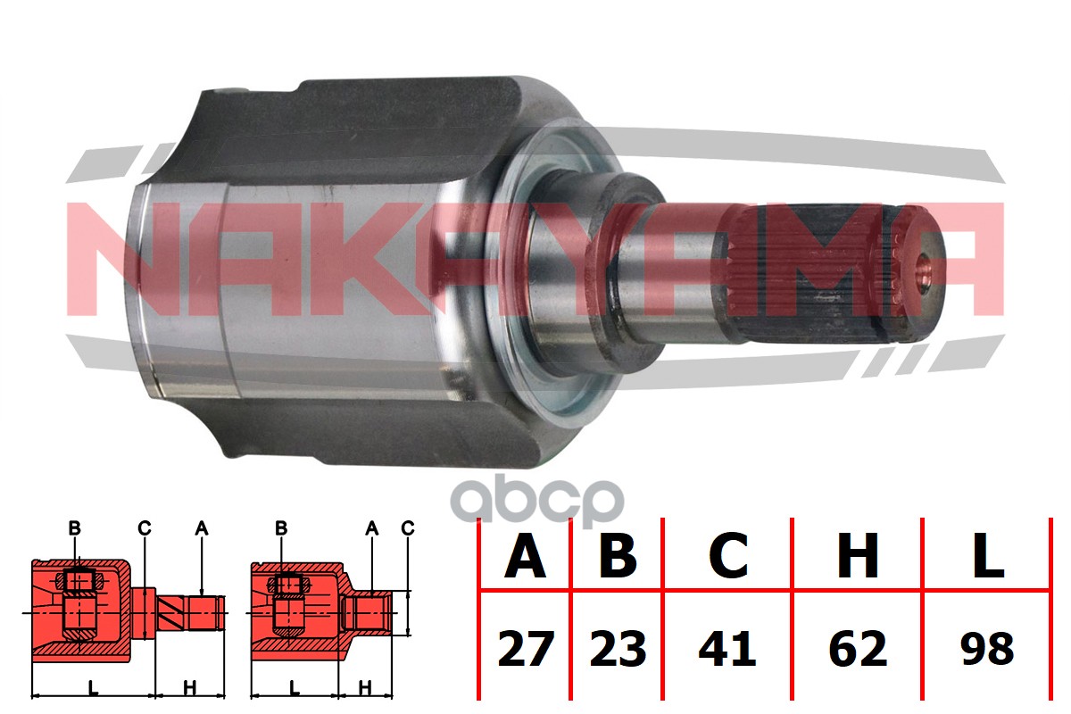 Шрус Внутр. К-Кт Левый Kia Ceed 06-12 (27X23x160x41) NAKAYAMA арт. NJ7800NY