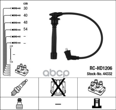 Комплект в/в проводов RC-HD1206 NGK арт. 44332