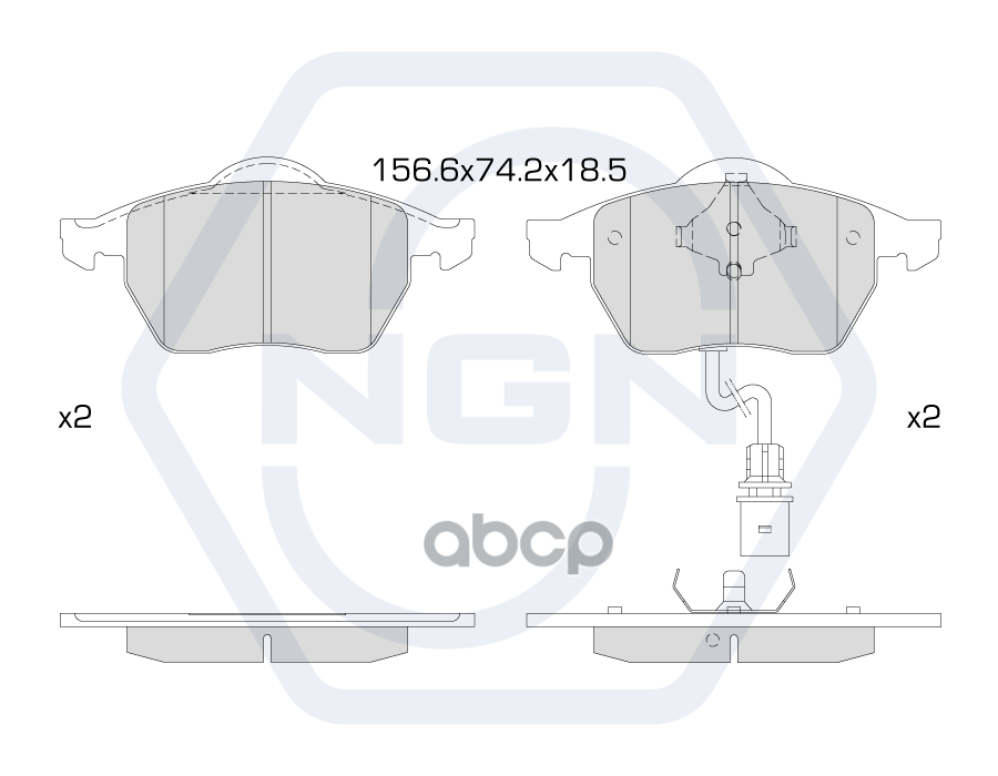 Колодки тормозные керамические  передние AUDI A4 99-04/A6 04>  FORD Galaxy 00>  SKODA Superb >08  VW NGN арт. 3501578