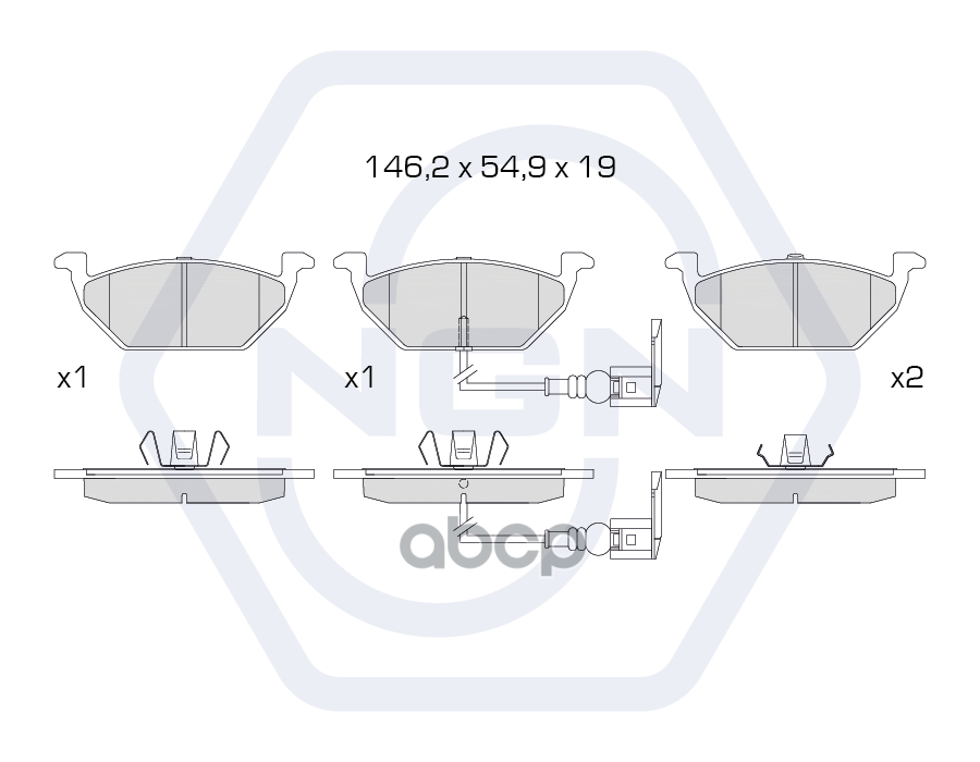 Колодки тормозные керамические  передние AUDI A2 00> / A3 >03  SKODA Fabia 99> / Octavia 96>  VW Bor NGN арт. 3501793