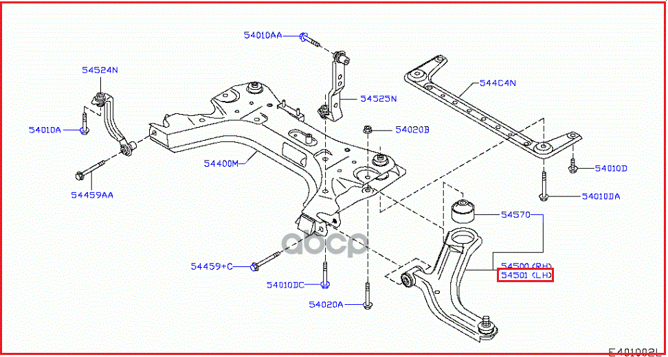 Рычаг Подвески | Перед Лев | NISSAN арт. 54501BC42A