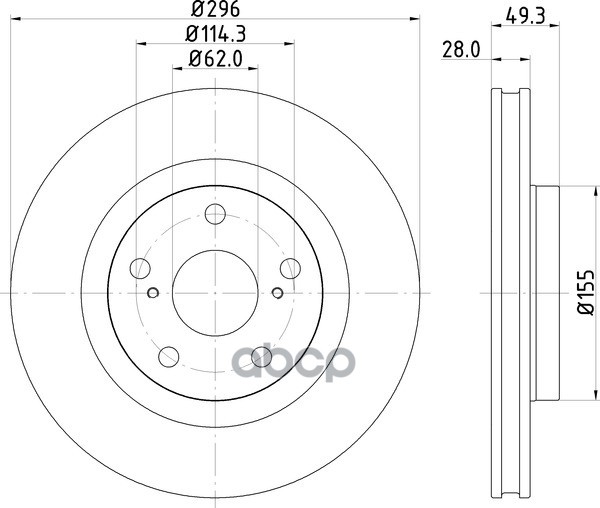 Диск Тормозной Передний Toyota Camry/Rav4 2.0/2.4L All 06-> /Vent D=296Mm Nisshinbo Nd1048k NISSHINBO арт. ND1048K