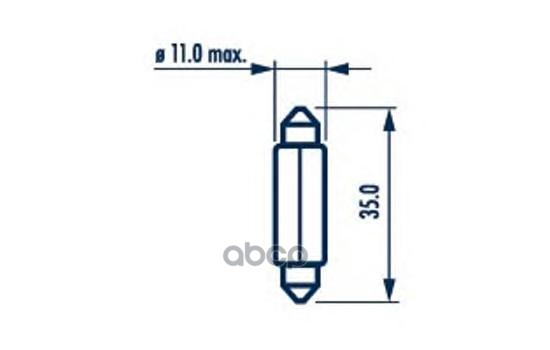 Лампа Накаливания Для Грузовых Автомобилей, 10Шт В Упаковке C5w 24V 5W Sv8,5 Narva арт. 17136