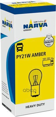 Лампа 24V Py21w Ba15s Желтая Narva арт. 176493000