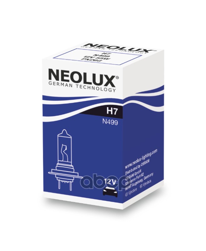 Лампа 12V H7 55W PX26d NEOLUX Standart 1 шт. картон N499 Neolux арт. N499