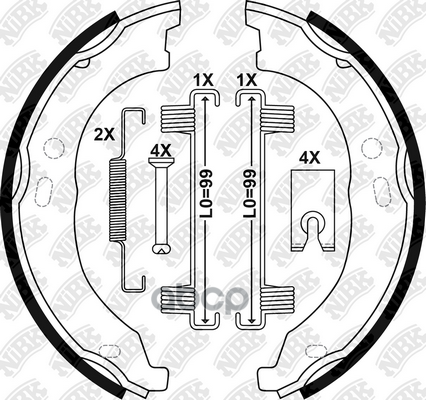 Колодки тормозные барабанные NiBK арт. FN0681