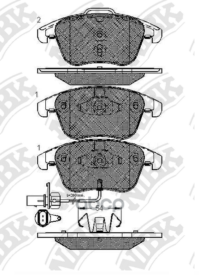 Колодки передние (AUDI A4/A4 ALLROAD/A5 1.8-3.2 07-) (с датчиком) PN0398W NiBK арт. PN0398W