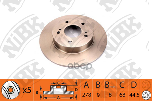 Диск тормозной задний NISSAN Maxima (A32)/Cefiro 94-00 NIBK RN1363 NiBK арт. RN1363