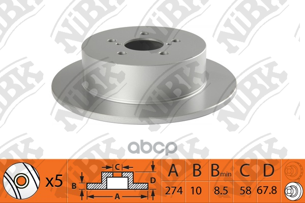 Диск тормозной задний NiBK арт. RN1509