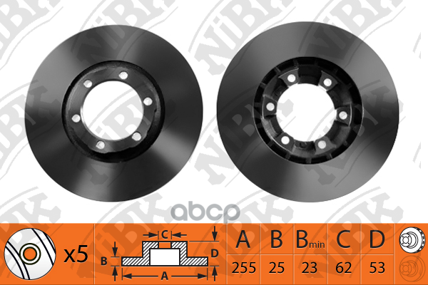 Диск тормозной TOYOTA PREVIA 2.4 90-00/DODGE CARAVAN 00-  RN1532 NiBK арт. RN1532