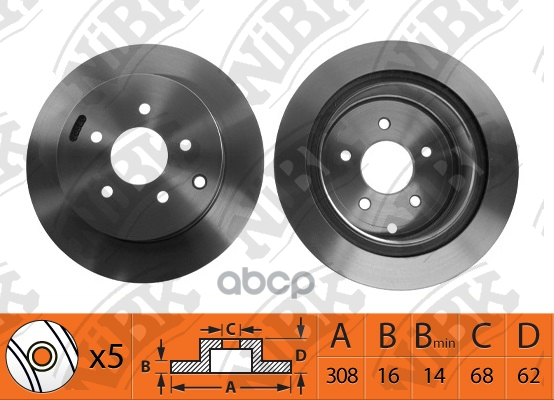 Диск тормозной INFINITI EX/G/QX50 06-/NISSAN 350Z 02- RN22001 NiBK арт. RN22001