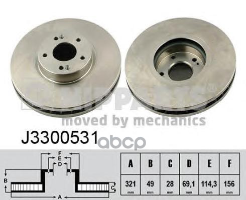Диск Тормозной Hyundai Santa Fe (Sm) 05-06/(Cm) 06 Nipparts арт. J3300531