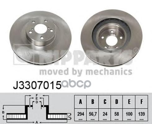 Диск тормозной Nipparts арт. J3307015