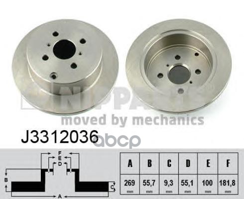 Диск Тормозной Nipparts арт. j3312036