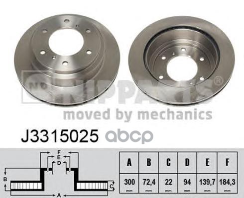 Диск тормозной задний Nipparts арт. J3315025