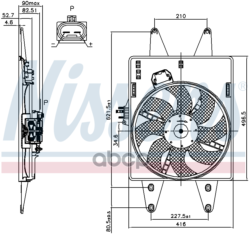Вентилятор Fiat Doblo 1.9D    01- Nissens арт. 85126