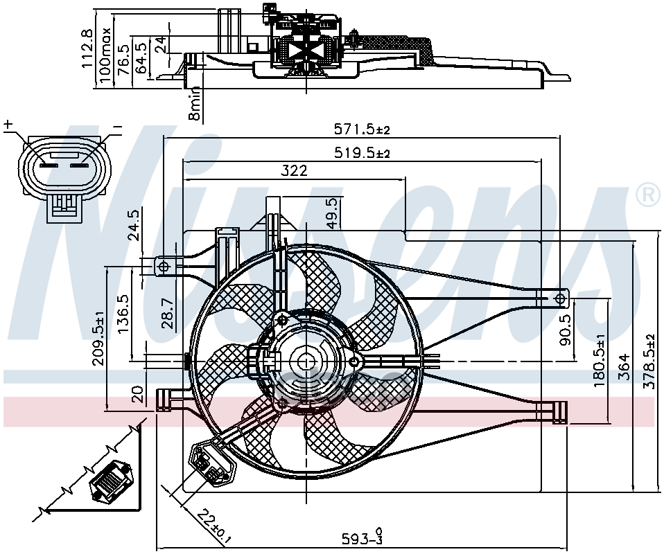 Вентилятор Fiat Palio 1.2 -Ac 96-02 Nissens арт. 85435
