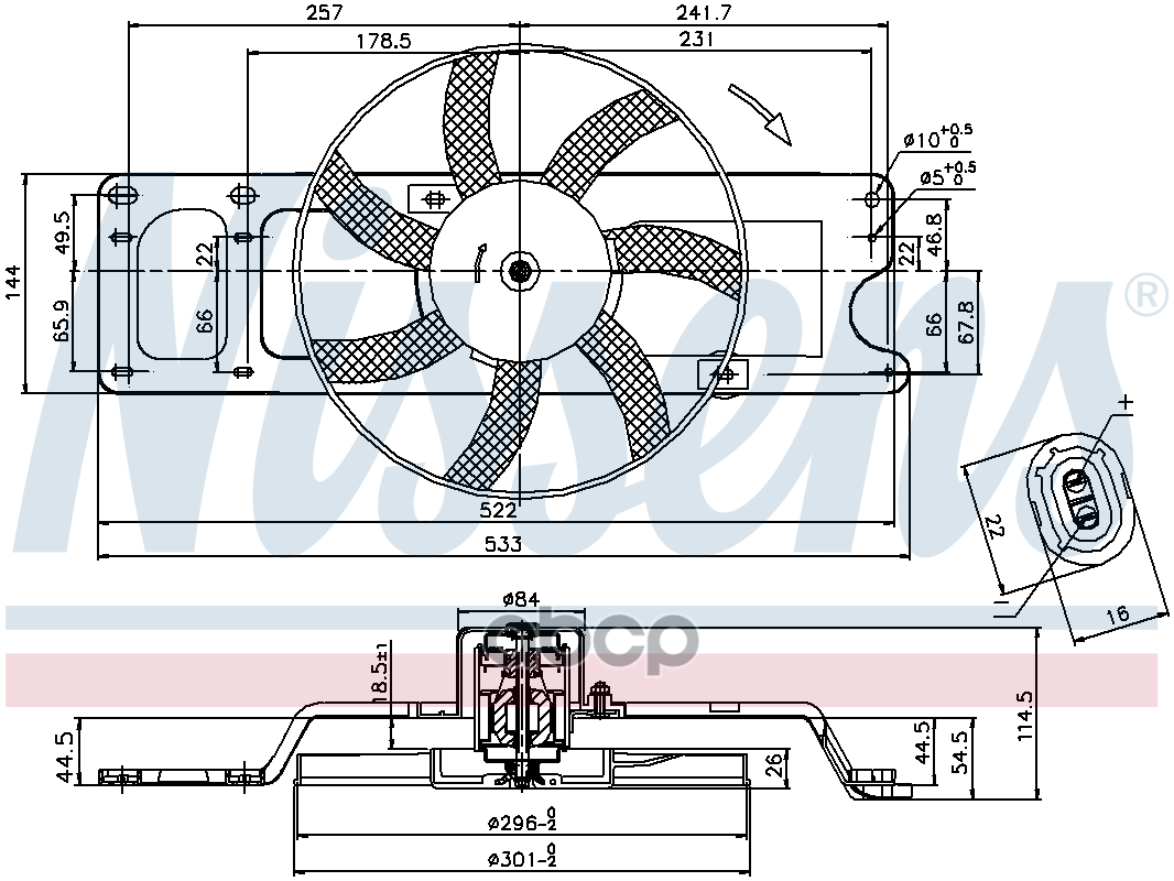 Вентилятор Renault Logan I (04-) 1.6 I Nissens арт. 85712