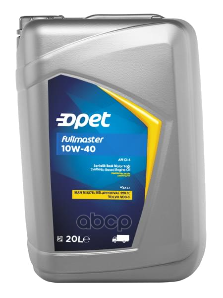 OPET 10W-40 Fullmaster Ci-4/Sl • E7 (Синт. Мотор. Масло) 20Л