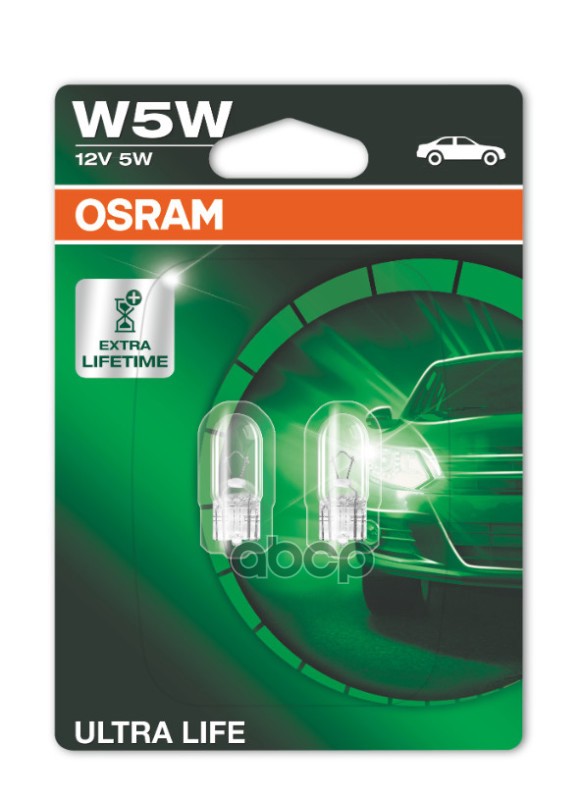 Лампа 12V W5W 5W OSRAM ULTRA LIFE 2 шт. блистер 2825ULT-02B Osram арт. 2825ULT-02B