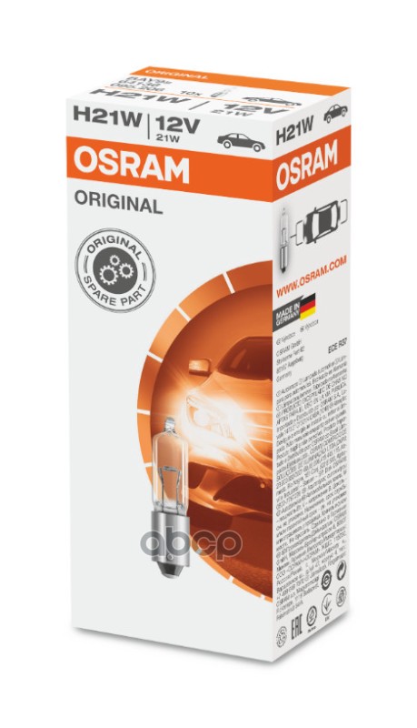 Лампа 64136 H21W 12V (21W) BAY9s Osram арт. 64136