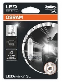 Лампа светодиодная сигнальная C5W SV8.5-8 LED Riving SL 12V 0,6W 41 мм Блистер 1 шт Osram арт. 6413DWP01B