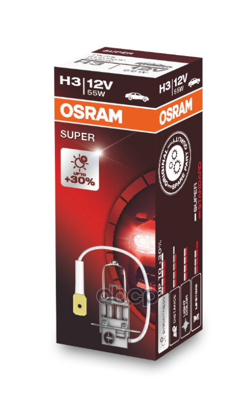 Лампа г/с H3 (55W) РК22s Super +30% 12V 64151SUP 4050300504445 Osram арт. 64151SUP