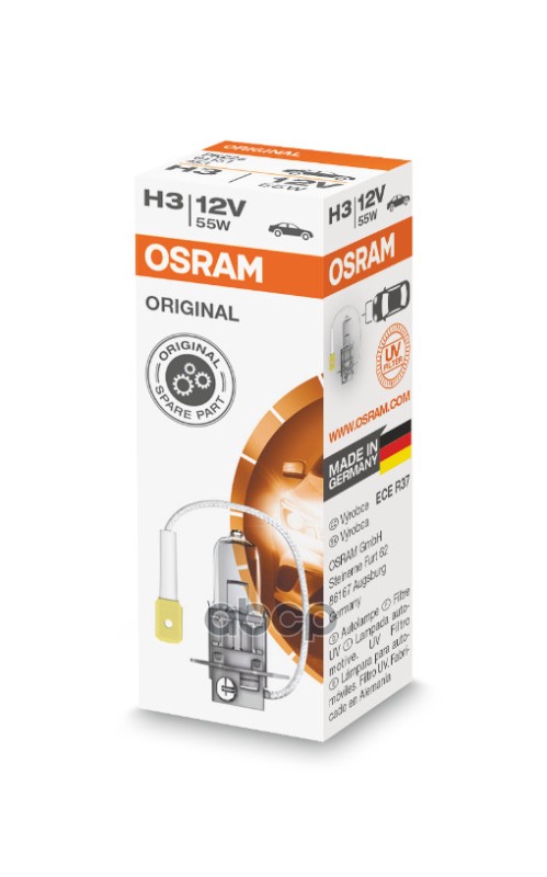 Лампа 64151 Н3 12V (55W) РК22s стандарт Osram арт. 64151