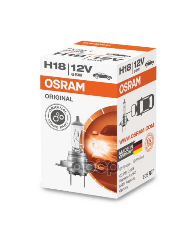 Лампа галогеновая головного света H18 PY26D-1 Original 12V 65W Картон 1шт Osram арт. 64180L