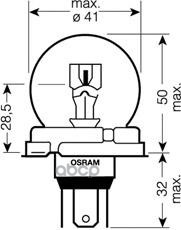 Лампа 64199 24V (75/70W) P45t-41 Osram арт. 64199