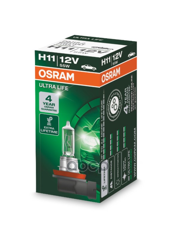 Лампа H11 ULTRA LIFE 12V  55W PGJ19-2 Osram арт. 64211ult