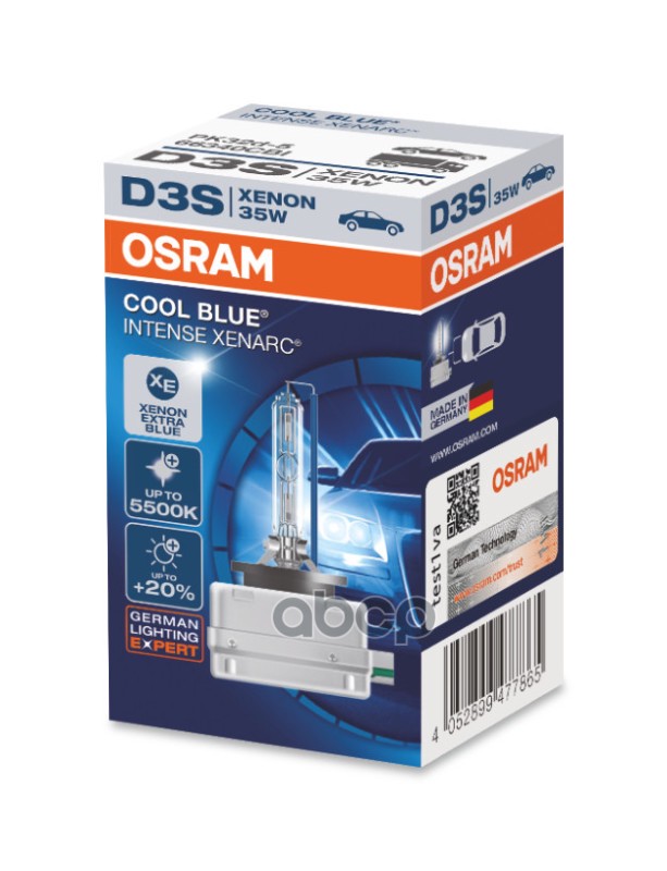 Лампа Газоразрядная D3s 12V 35W Pk32d-5 Xenarc Cool Blue Intense Osram арт. 66340CBI