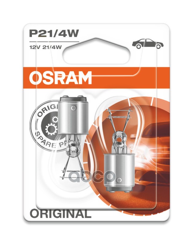 Лампа 12V P21/4W 21/4W BAZ15d OSRAM ORIGINAL LINE 2 шт. блистер 7225-02B Osram арт. 7225-02B