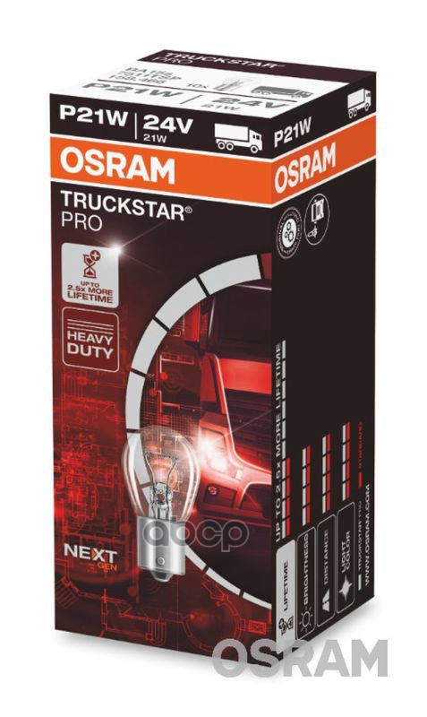 Лампа P21w 24V 21W Ba15s Truckstar Pro +100% Больше Света 1 Шт. Osram арт. 7511TSP