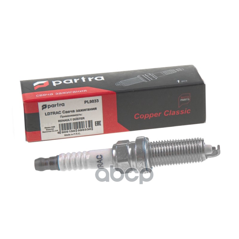 Свеча зажигания DUSTER (HS_) 1.6 16V 4x4 H4M 430 PARTRA PL9033 PARTRA арт. PL9033