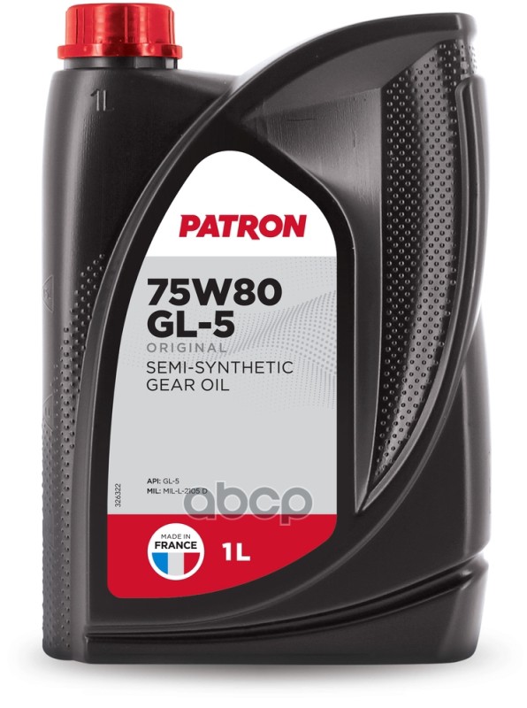 Масло Трансмиссионное Полусинтетическое 1Л - Api Gl-5, Mil Mil-L-2105 D PATRON арт. 75W80 GL5 1L ORIGINAL