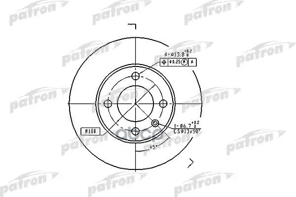 Тормозной диск PBD1516 (DF1516) PATRON арт. PBD1516