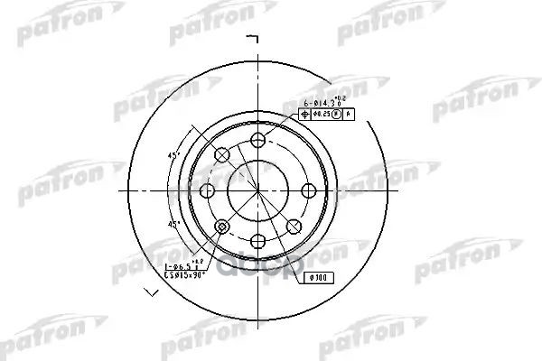 Тормозной диск PBD1625 (DF1625) PATRON арт. PBD1625