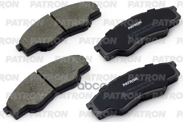 Колодки Тормозные Дисковые Перед. Toyota Hilux 08- PATRON арт. PBP103