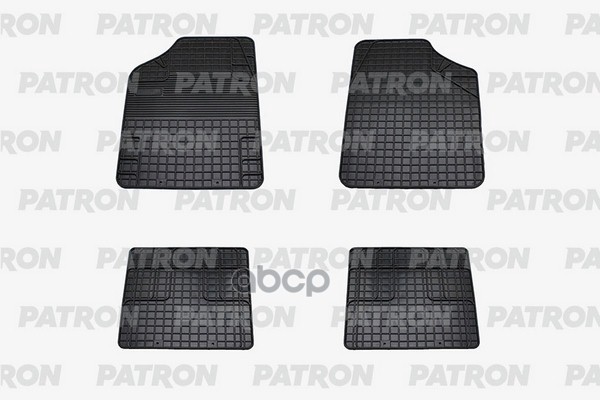 Комплект Автомобильных Ковриков Резиновых Универсальных, Черного Цвета, Без Перемычки, 4 Предмета PATRON арт. PCC-UNI0040