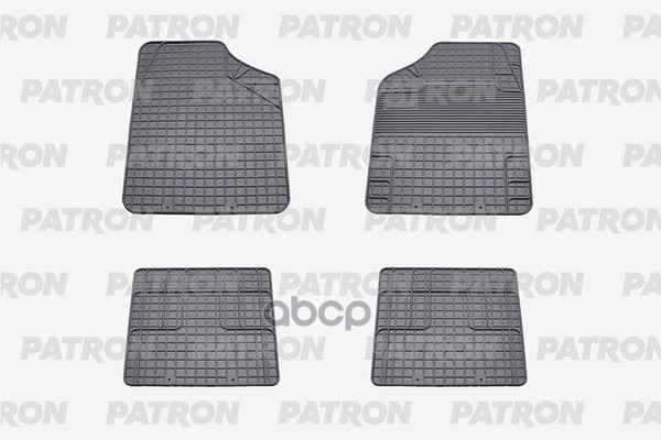 Комплект Автомобильных Ковриков Резиновых Универсальных, Серого Цвета, Без Перемычки, 4 Предмета PATRON арт. PCC-UNI0041