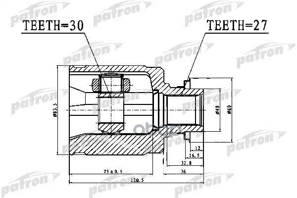 Шрус Внутренний 30X40x27 Honda Accord Cl/Cn/Cm 02-08 PATRON арт. PCV1017